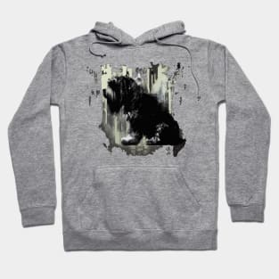 Bearded Collie Dog Stencil Art Hoodie